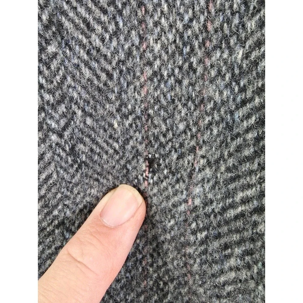 New England Herringbone Grey Tweed Sportcoat Mens Size 40L 100% Wool Made In USA